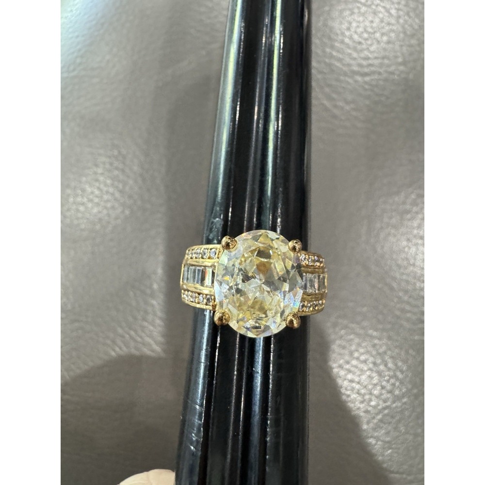 New Bella 9.47ctw Luce Cubic Zirconia 18k Yellow Gold over Sterling Ring Size 7